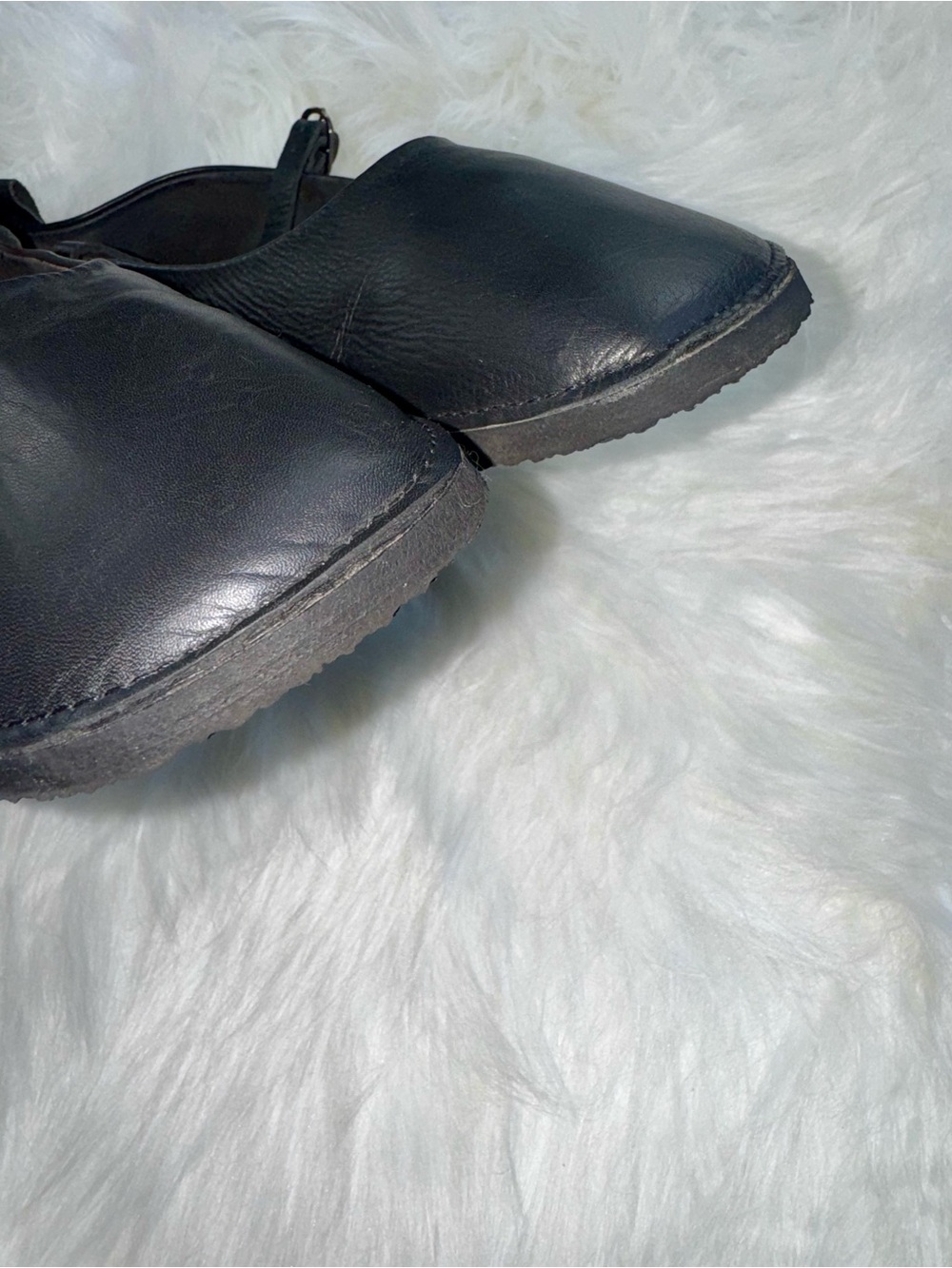 Intentionally Blank Anthropologie Classic Black Leather Mary Jane Flats Sz 38 EU - Picture 6 of 15